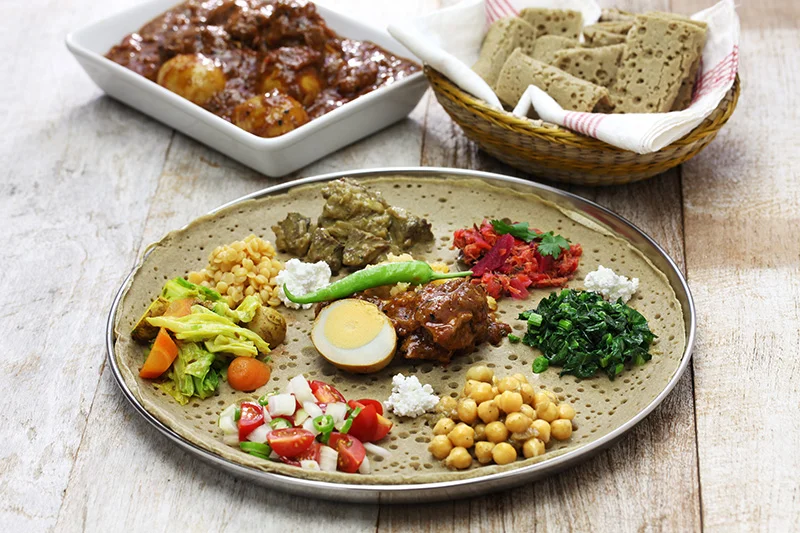Injera chlieb Etiópia