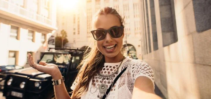 Vloger Selfie Prezentačná foto